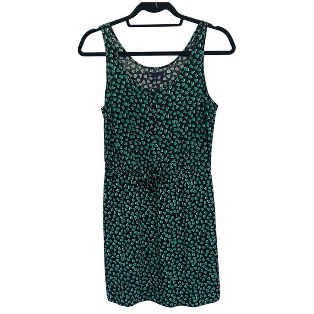 GAP Factory Heart Print Mini Dress Romper Style Black Green Small Casual Summer
